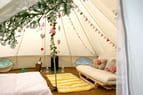 Inside a bell tent