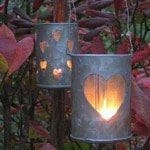 Romantic little lanterns to hang from a branch or hook. Just pop a t-light inside and enjoy.