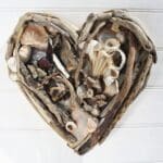 Driftwood and Shell Heart