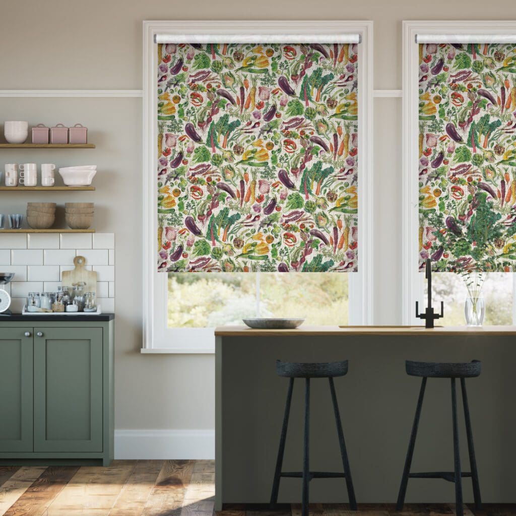 patterned kitchen roller blinds