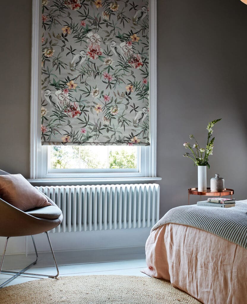 Electric Choices Bella Heron Silver Roman Blind