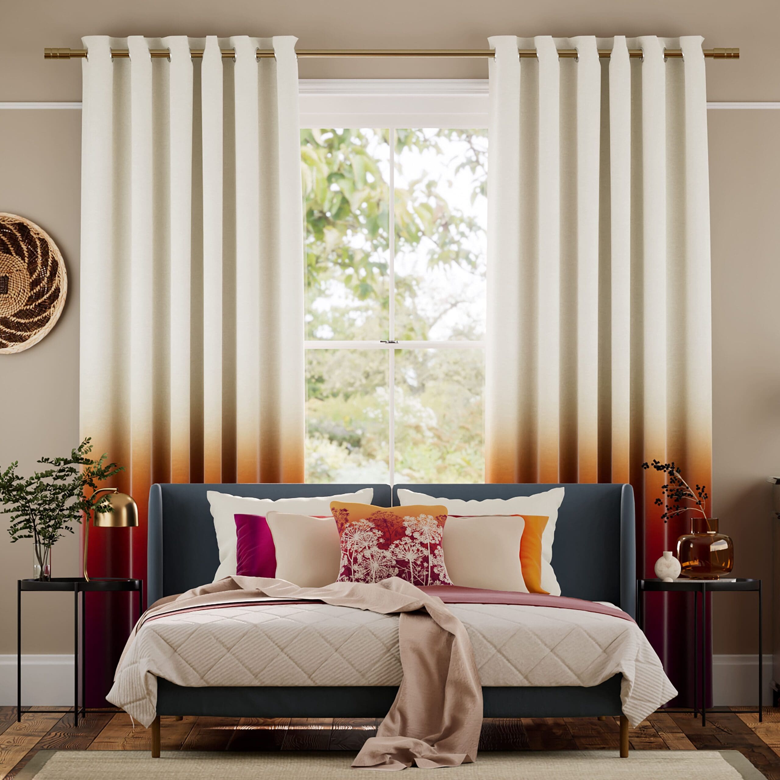 Clarissa Hulse Ombre Sunset Curtains & Dill Sunset Cushions
