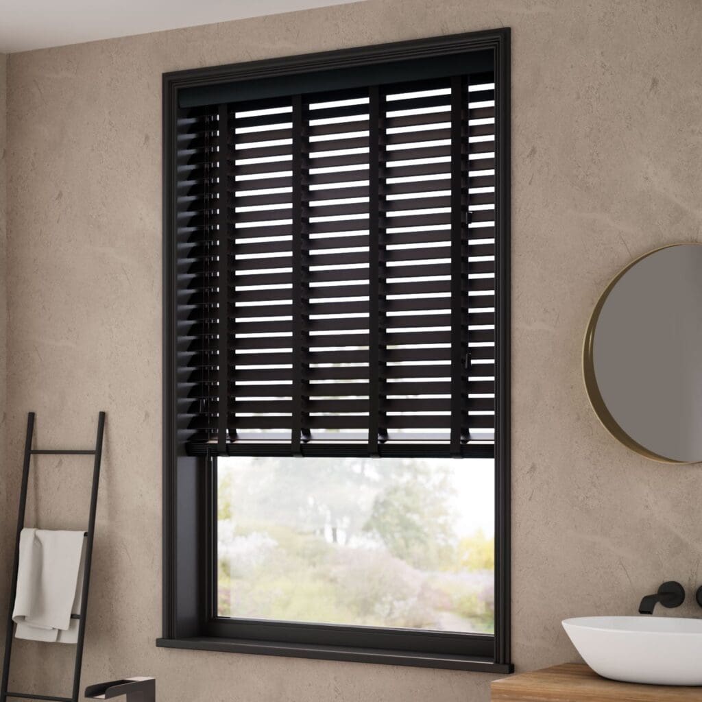 Click2Go Dark Storm & Noir Wooden Blind