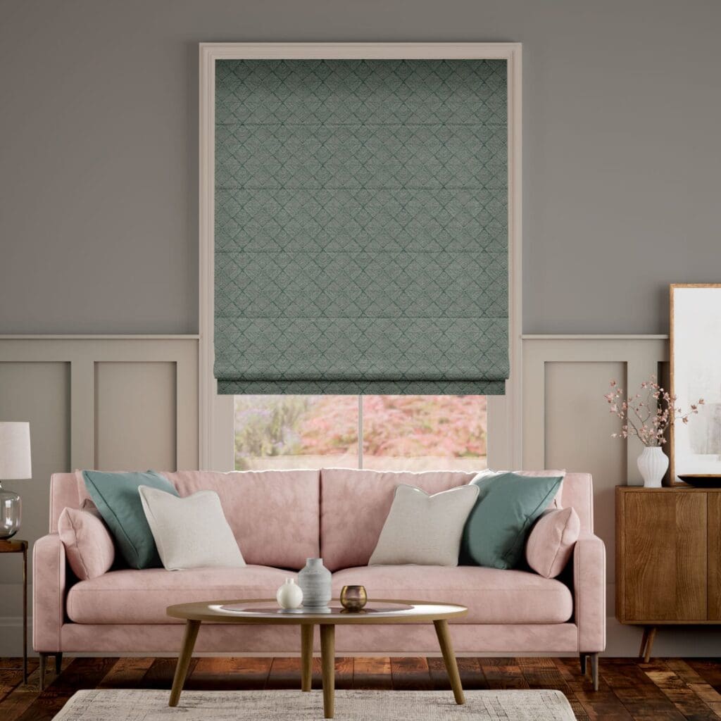 Electric Elysee Kingfisher Roman Blind