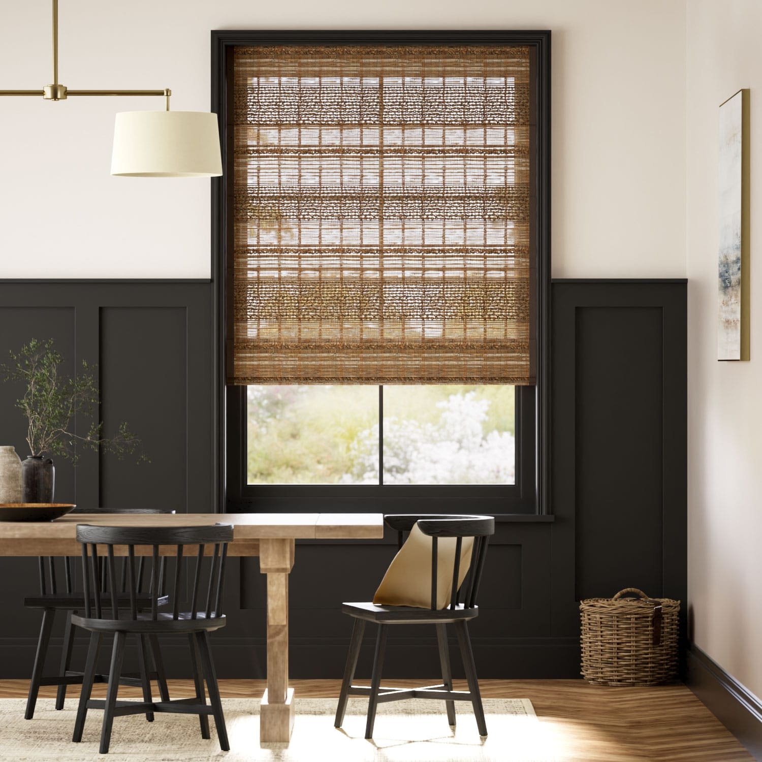 Electric Marius Chestnut & Acorn Roman Blind