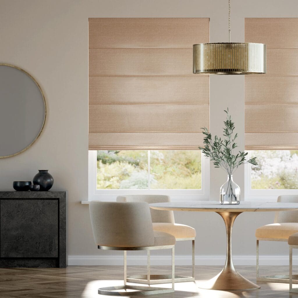 Real Silk Allura Rose Gold Roman Blind