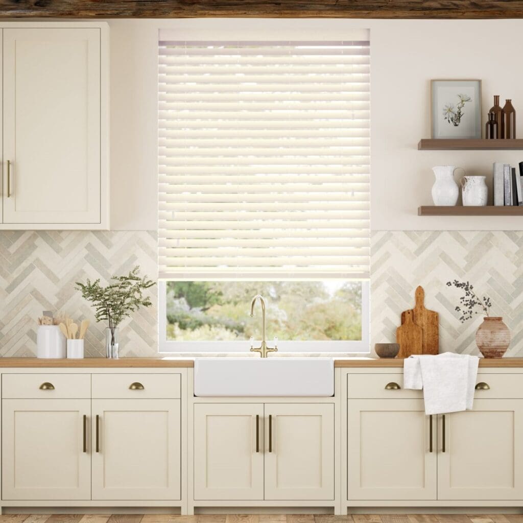 Soft Cream Faux Wood Blind