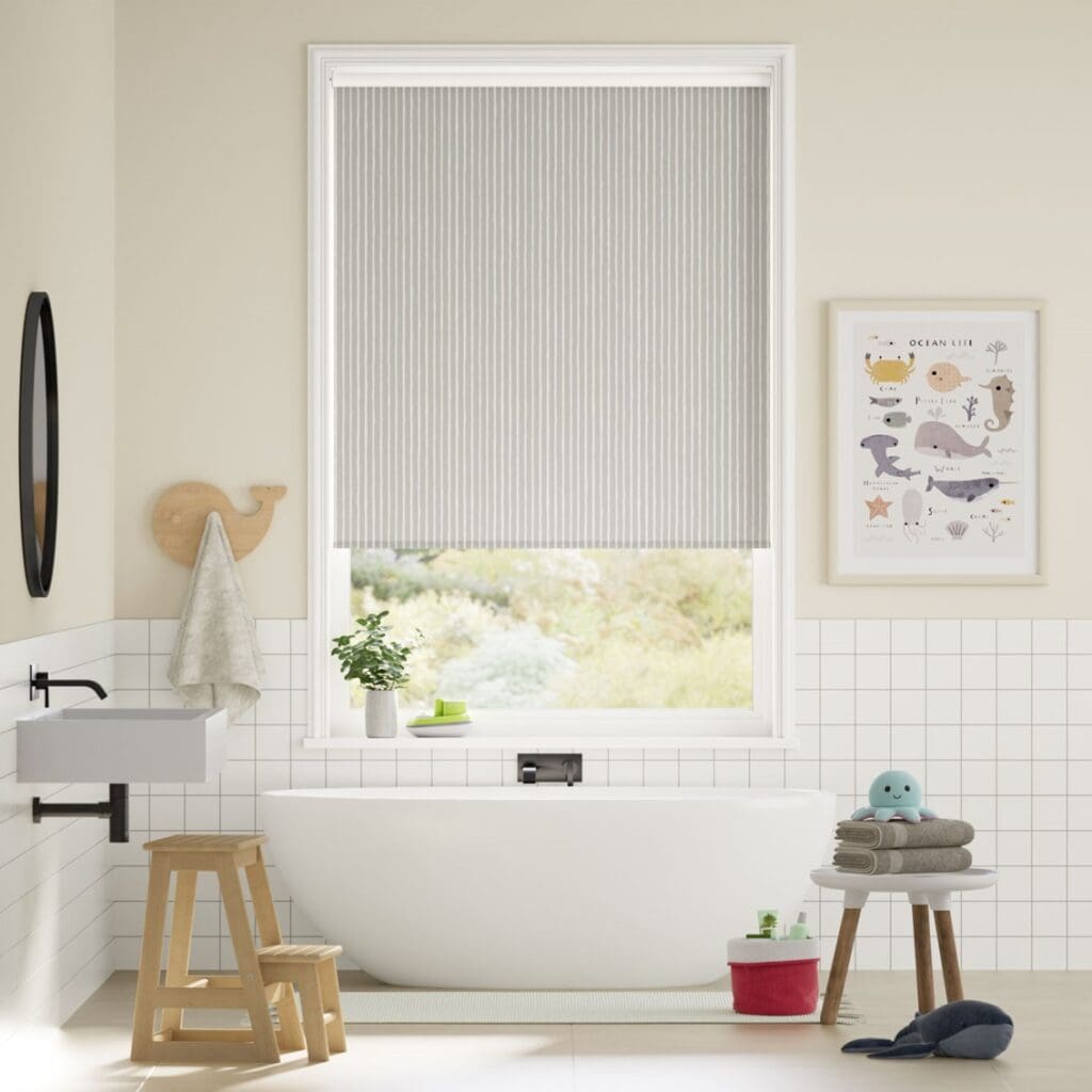 Splash Blackout Suki Stripe Grey Roller Blind