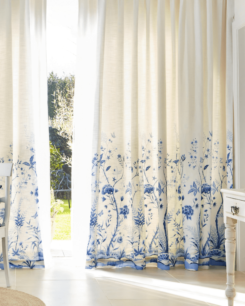 Ideal Home Chinoiserie China Blue Curtains
