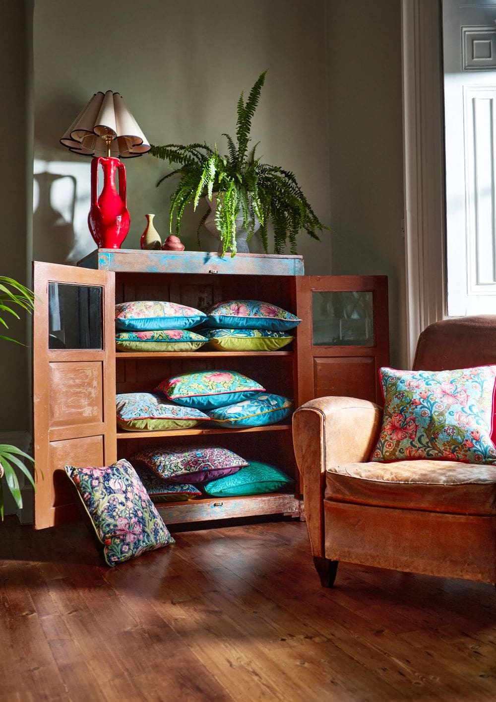 brown mocha living room with cushions