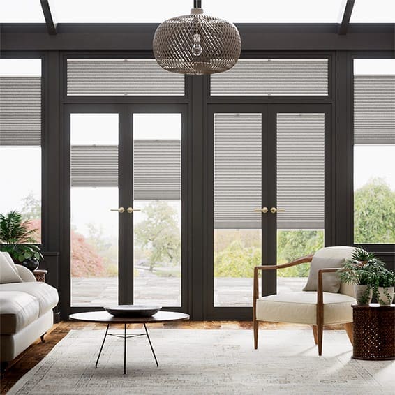EasiFIT DuoShade Crackle Fog Thermal Blind for French Doors