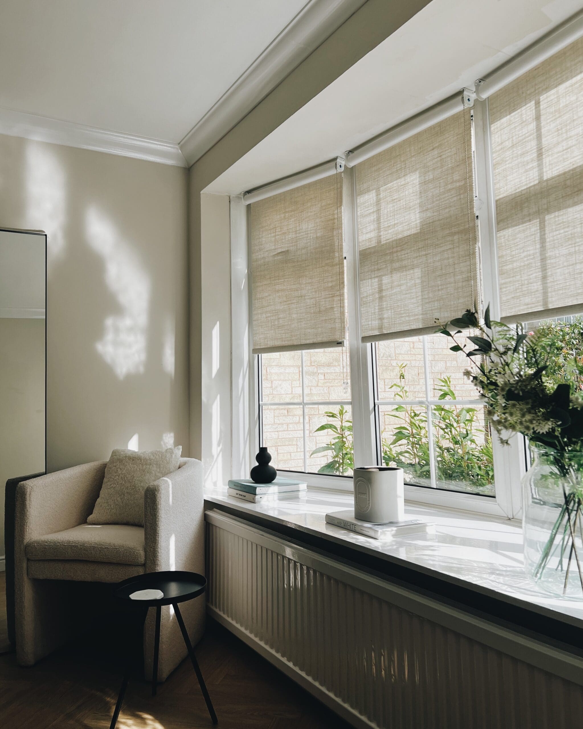 Roller blinds for bay window