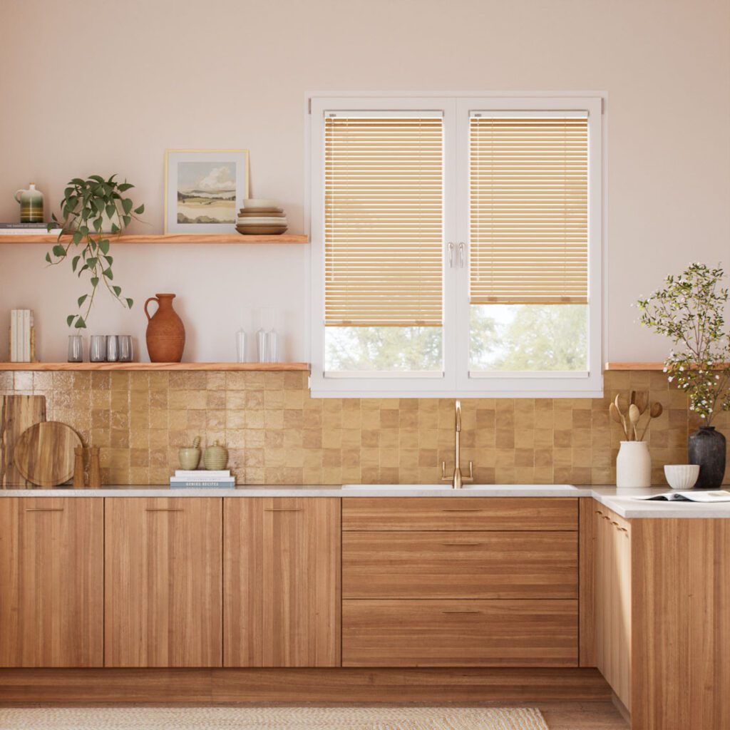 Stick On Autumn Oak Wooden Blind - 25mm Slat