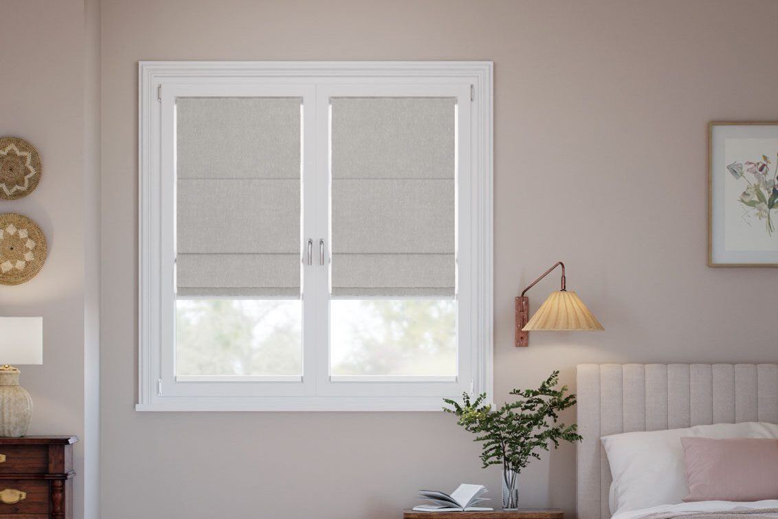 Stick On Harrow Grey Wash Roman Blind